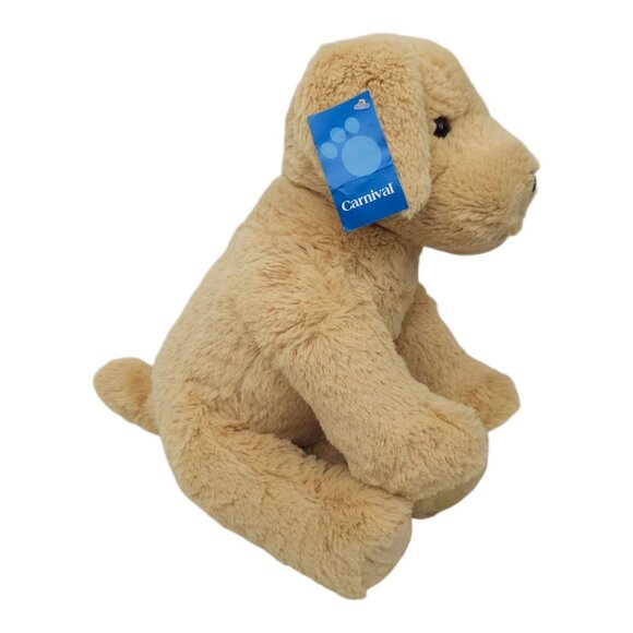 Bear Factory Puppy Dog 16" Plush Brown Eyes Stuffed Animal Toy Tan Carnival - Picture 3 of 14